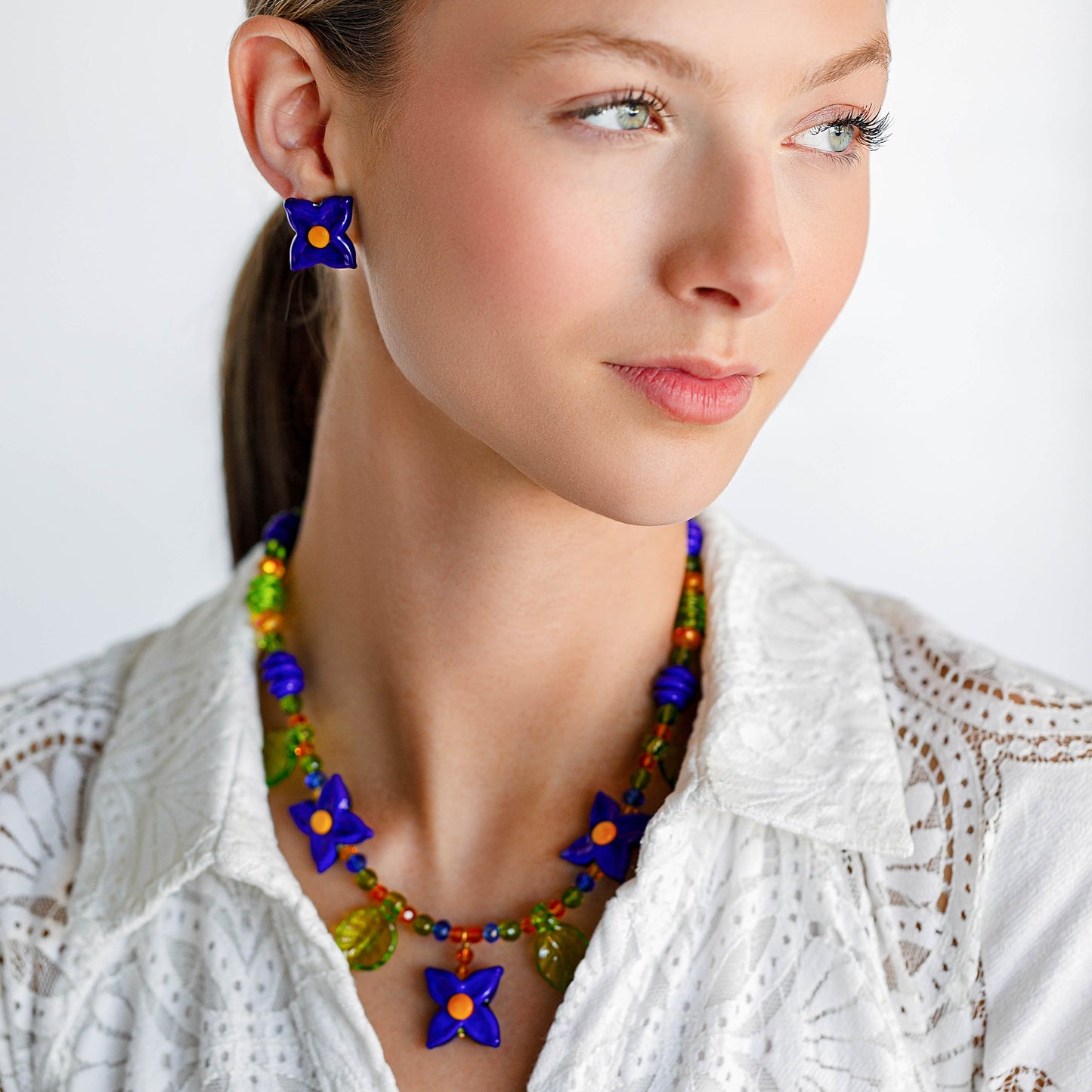 Midnight Hydrangea Post Earrings