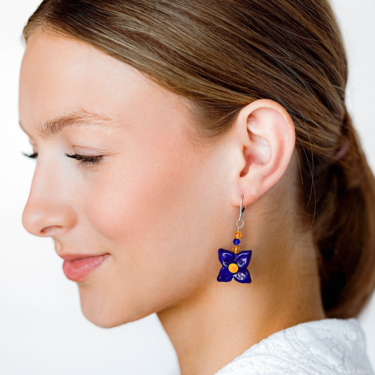 Midnight Hydrangea Dangle Earrings