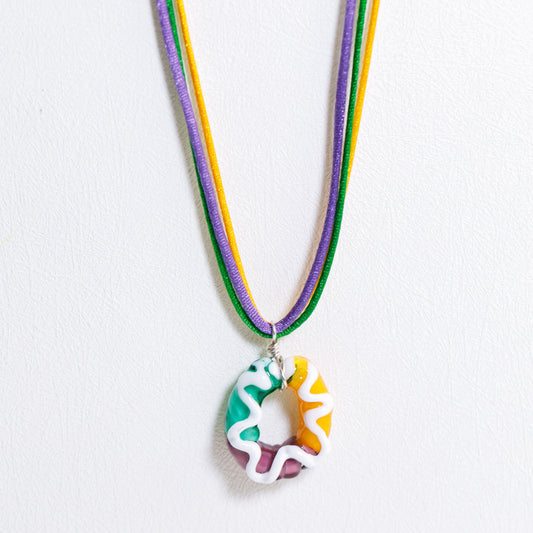 King Cake Pendant on Cord