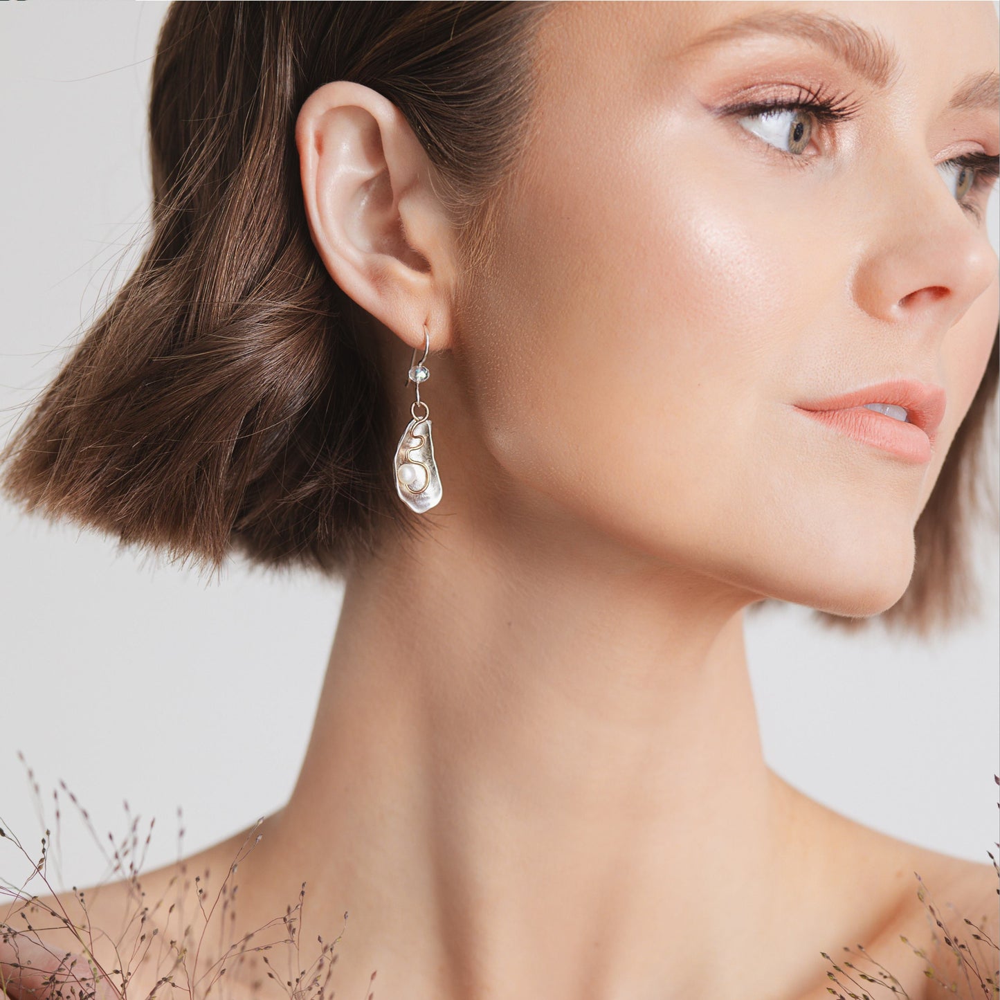 Oyster Dangle Earrings – Sterling Silver & Pearl