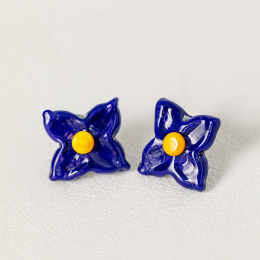 Midnight Hydrangea Post Earrings