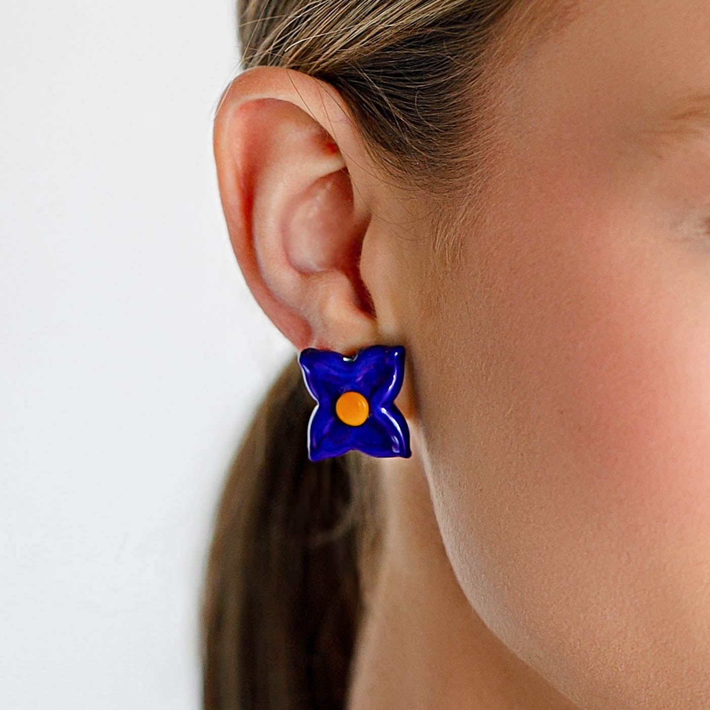 Midnight Hydrangea Post Earrings