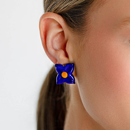 Midnight Hydrangea Post Earrings