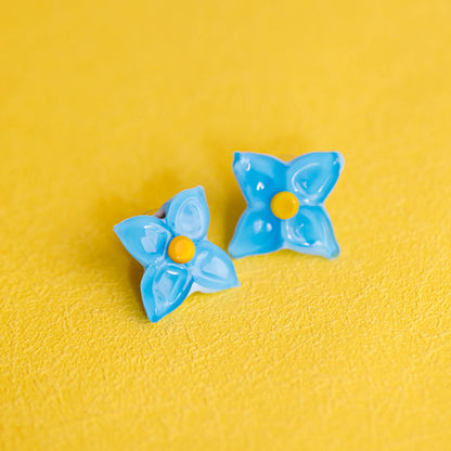 Aqua Hydrangea Post Earrings