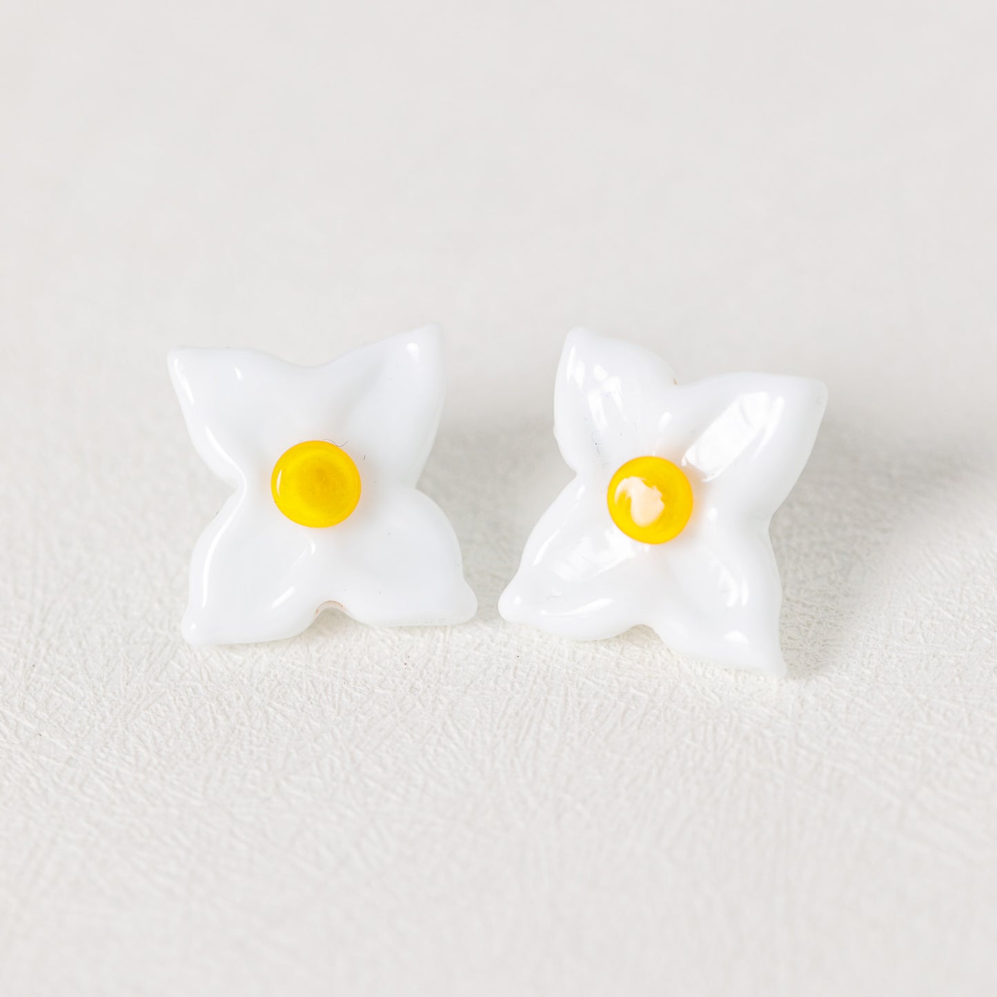 White Hydrangea Post Earrings