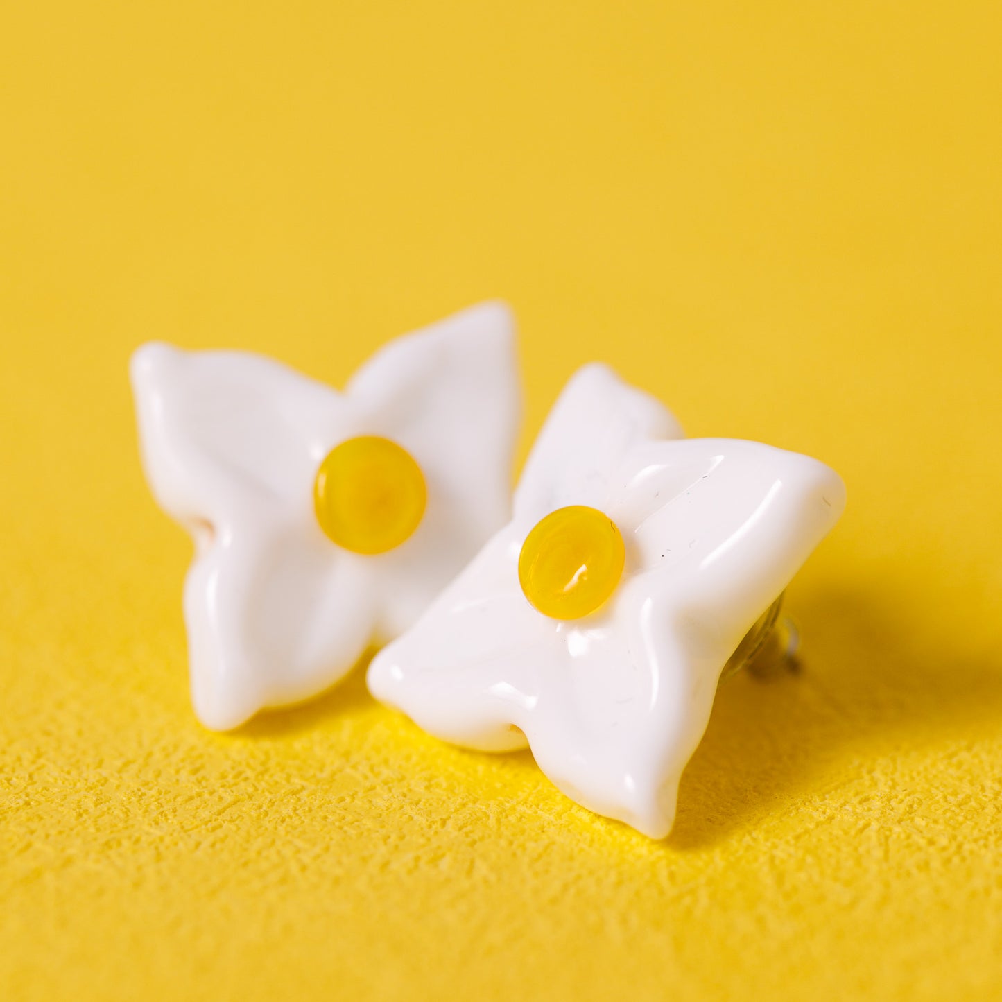 White Hydrangea Post Earrings
